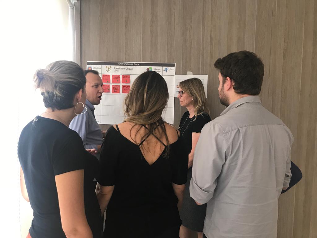 Group of managers during OKR cascading exercise
